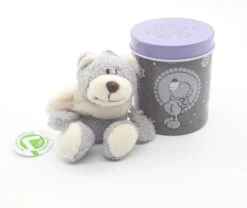 Nici 31958 Weiß/brauner Bär Ca 7cm Mit Loop In Metalldose Geschenkset