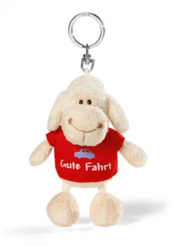 Nici 34038 Schlüsselanhänger Schaf Weiß Mit T-Shirt "Gute Fahrt" Ca 10cm